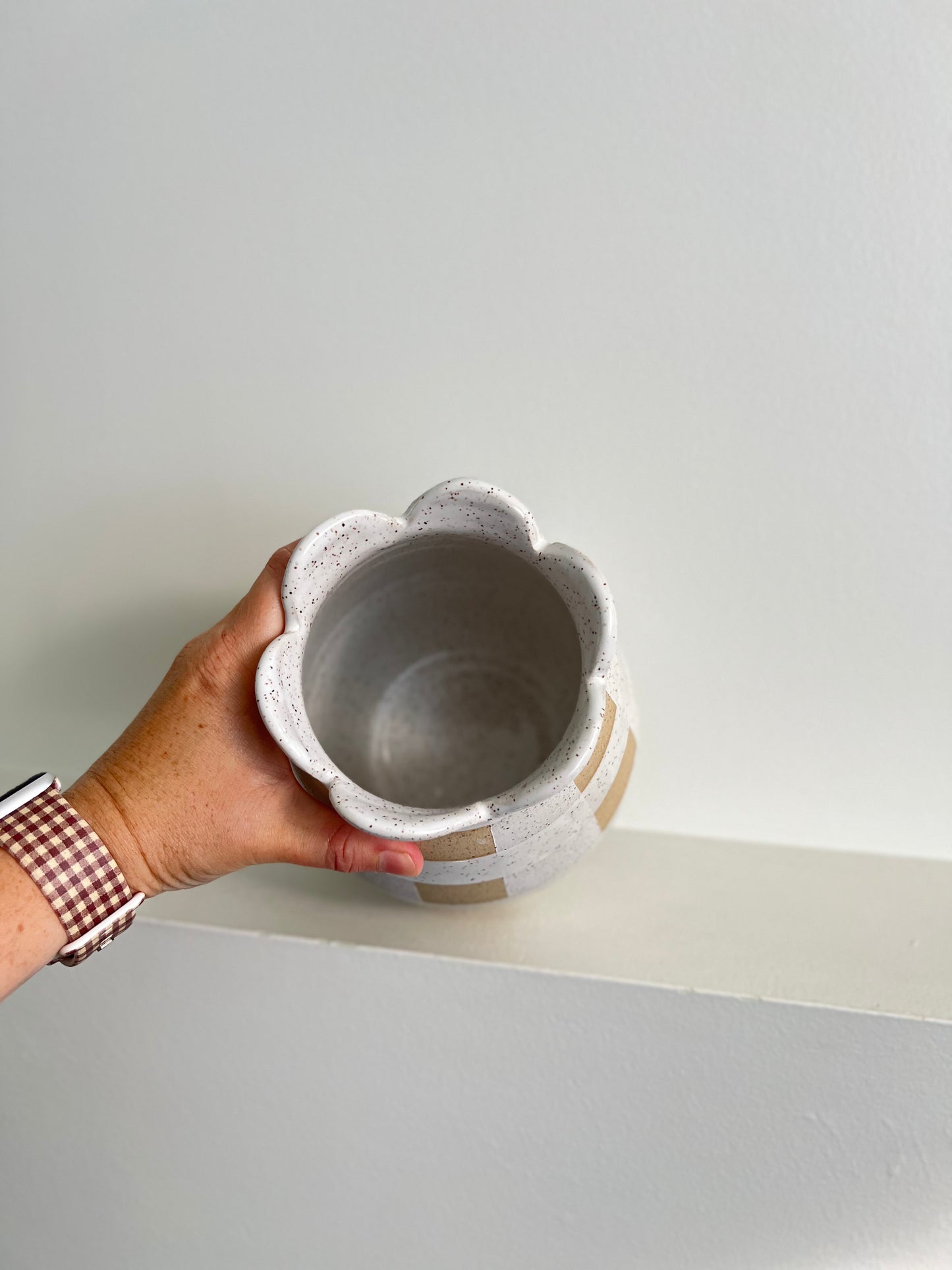 XL VASE | GINGHAM | SCALLOP