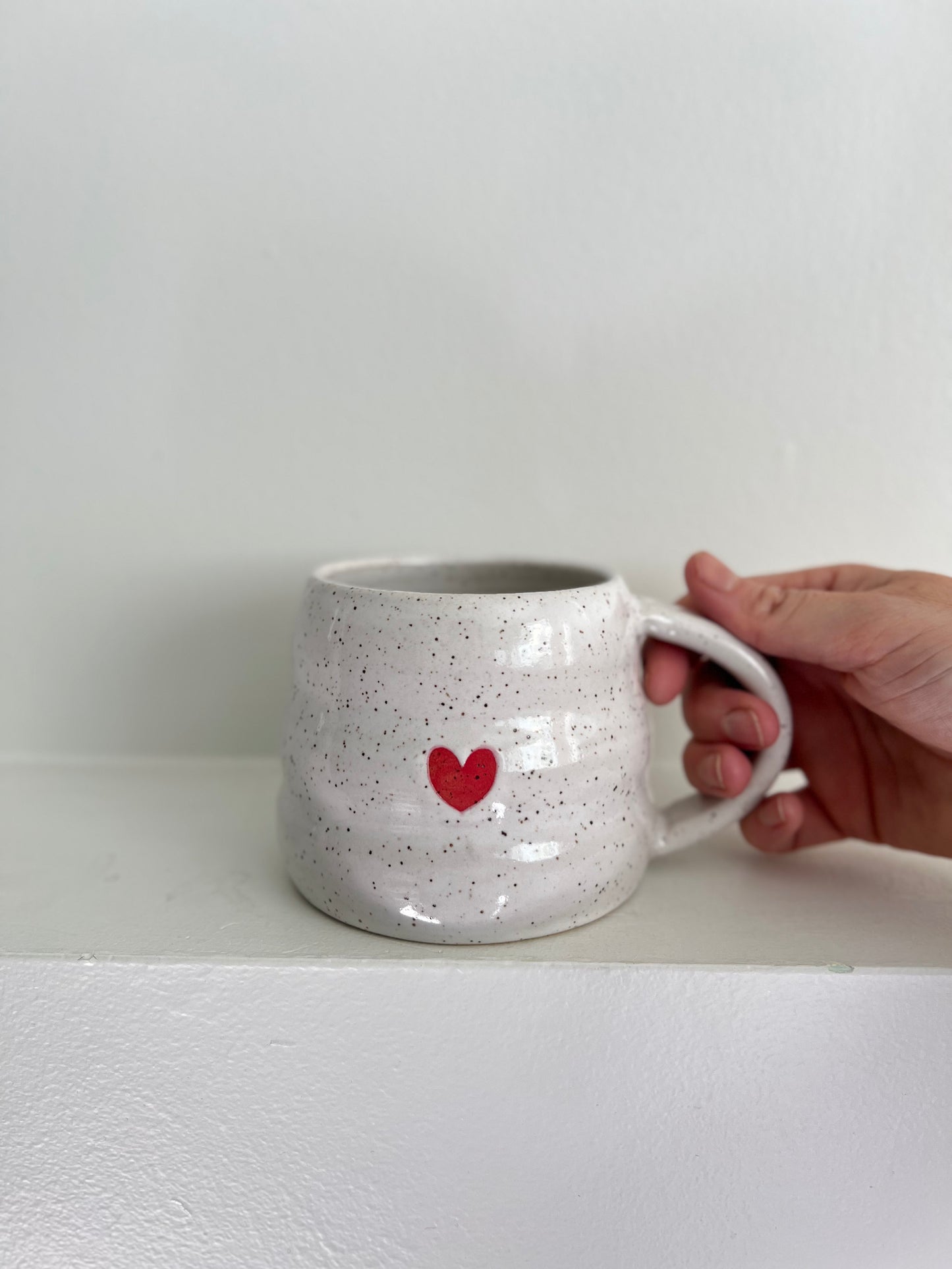 - MUG | SHORT 14oz | BUBBLE HEART | RED