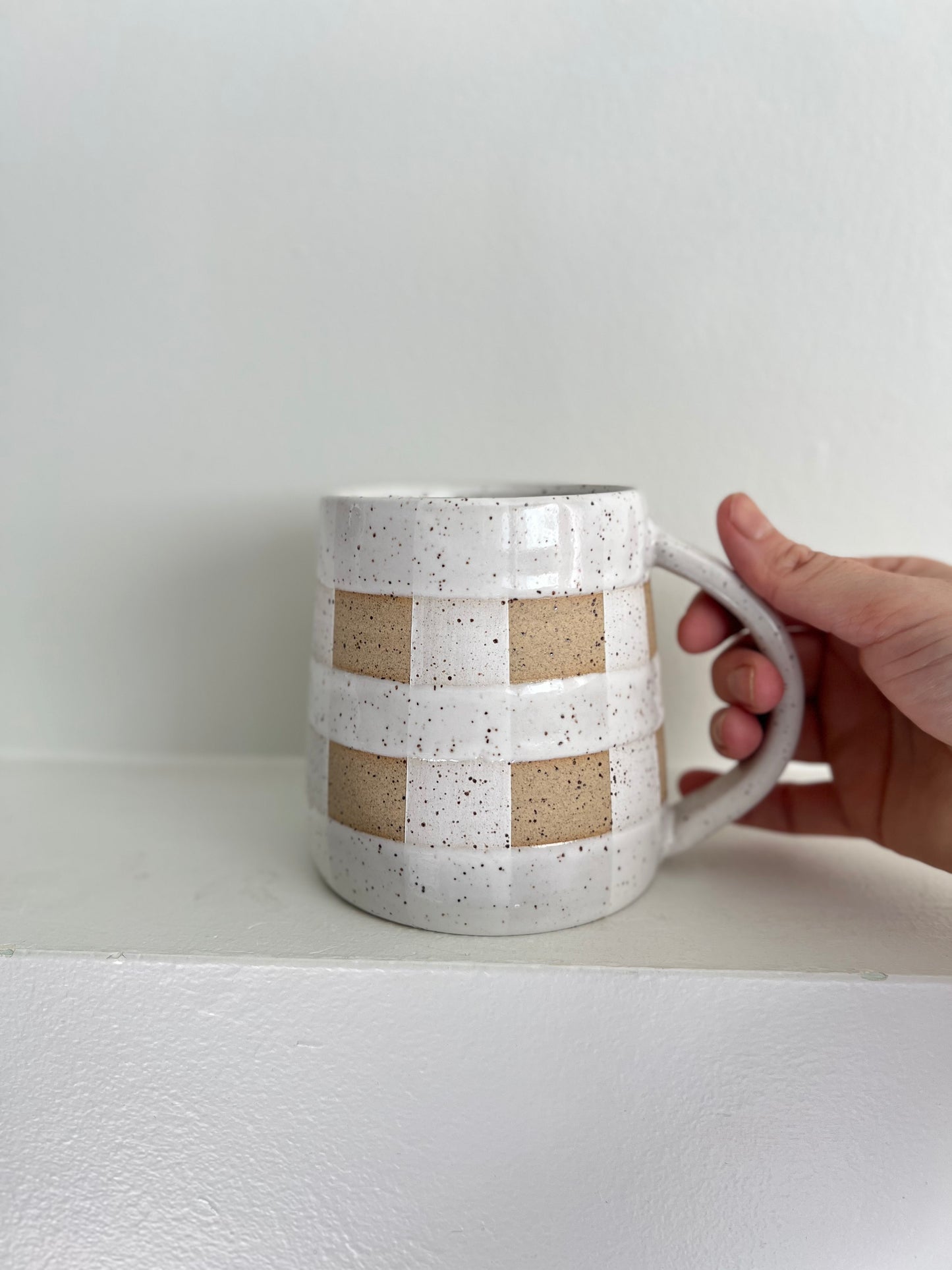 - MUG | TALL 18oz | GINGHAM | WHITE | DISCOUNTED