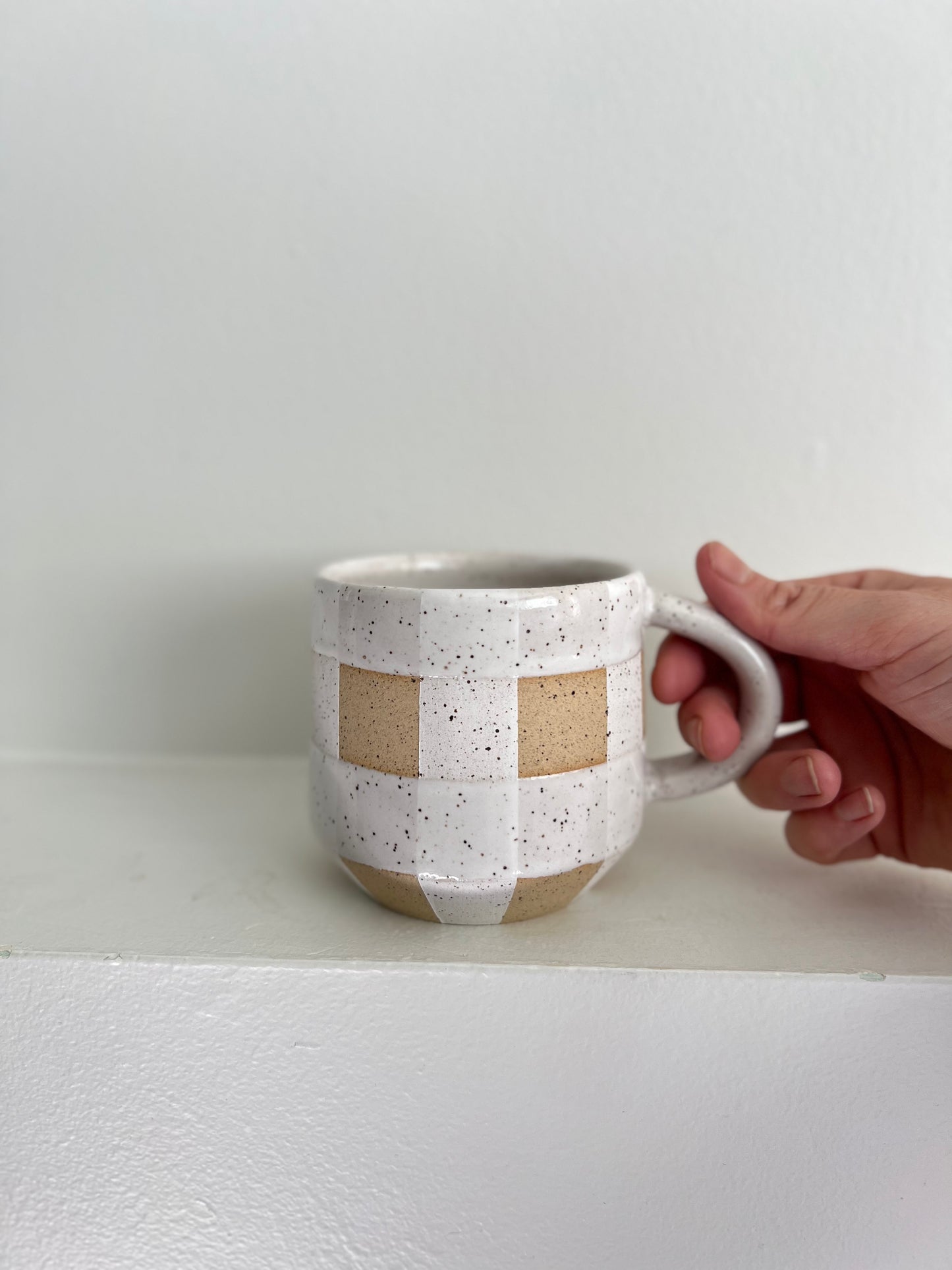 - MUG | SHORTY 11oz | GINGHAM | WHITE