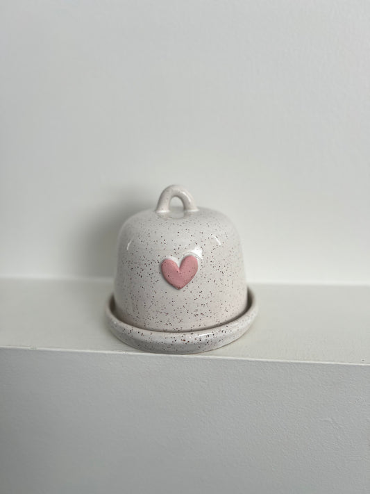 BUTTER DISH | PINK | 3d HEARTS