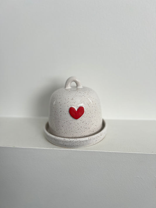 BUTTER DISH | RED | 3d HEARTS