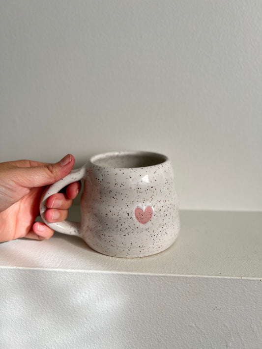- MUG | SHORT 14oz | BUBBLE HEART | LIGHT PINK