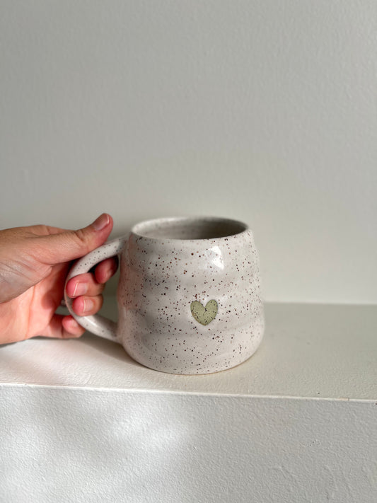 - MUG | SHORT 14oz | BUBBLE HEART | GREEN