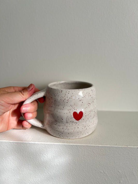 - MUG | SHORT 14oz | BUBBLE HEART | RED