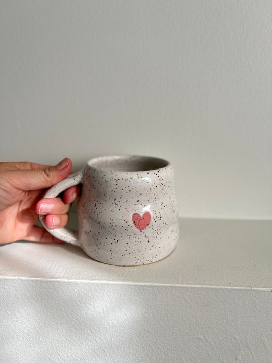 - MUG | SHORT 14oz | BUBBLE HEART | PINK