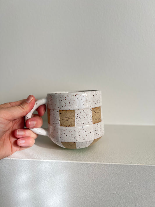 - MUG | SHORTY 11oz | GINGHAM | WHITE