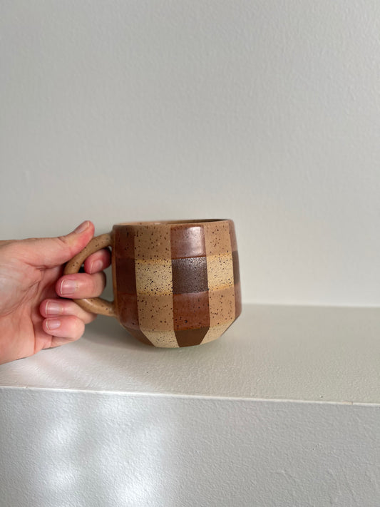 - MUG | SHORTY 11oz | GINGHAM | BROWN