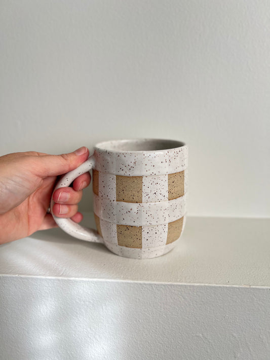 - MUG | SHORTEA 14oz | GINGHAM | WHITE