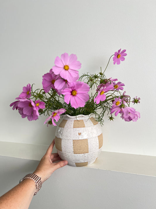 XL VASE | GINGHAM | ROUNDED | RUFFLE