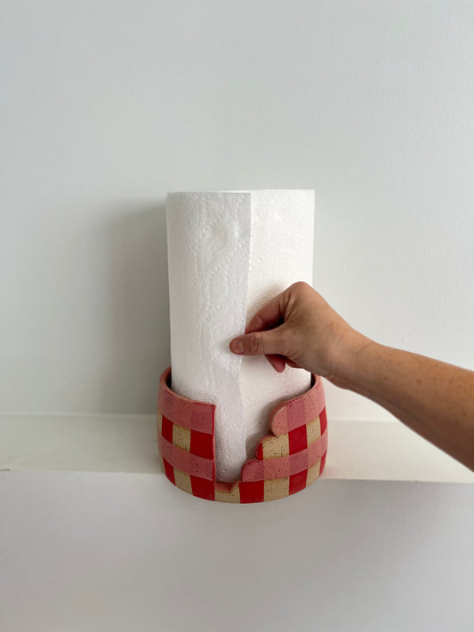 PAPER TOWEL HOLDER | COSTCO SIZE | GINGHAM