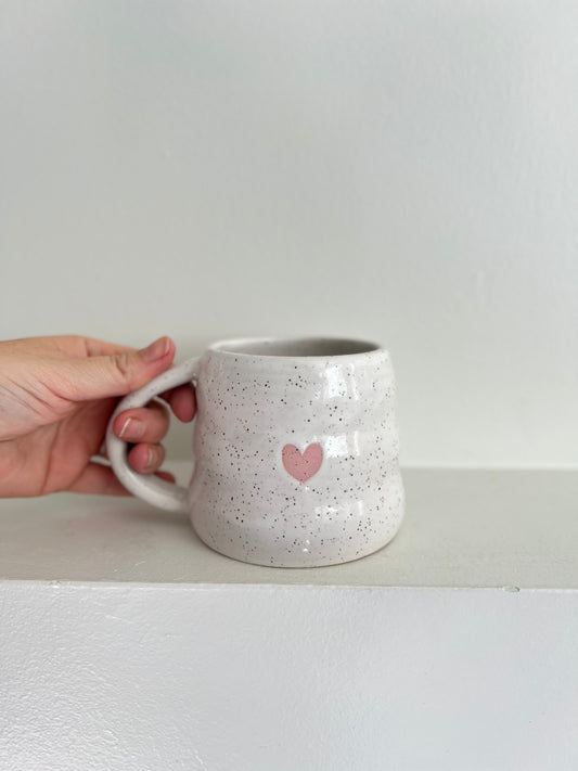 - MUG | SHORT 14oz | BUBBLE HEART | LIGHT PINK