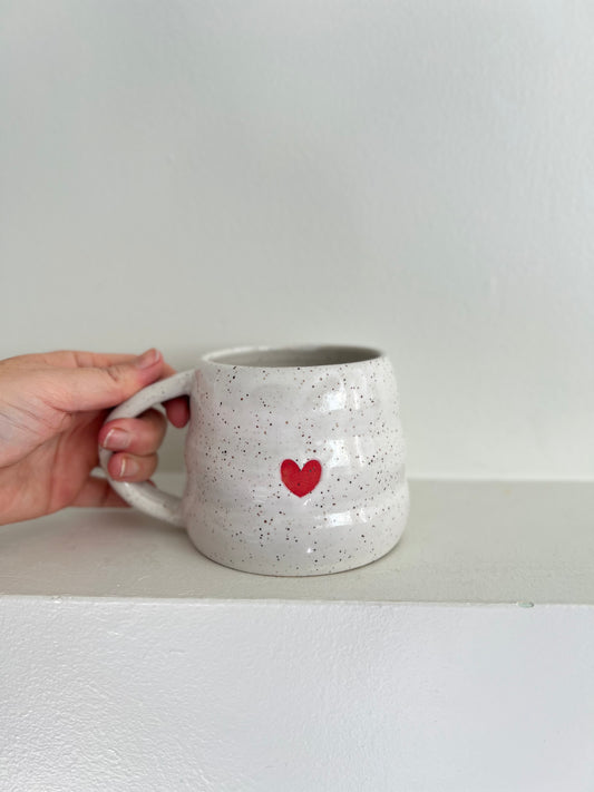 - MUG | SHORT 14oz | BUBBLE HEART | RED