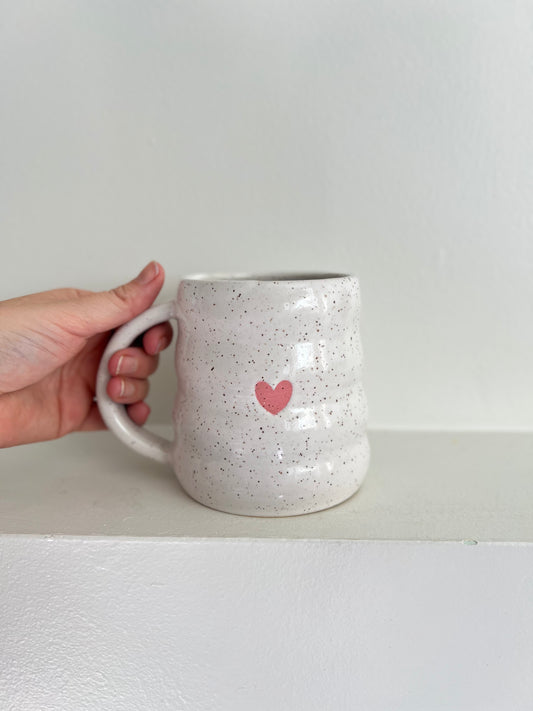 - MUG | TALL 18oz | BUBBLE HEART | MID PINK