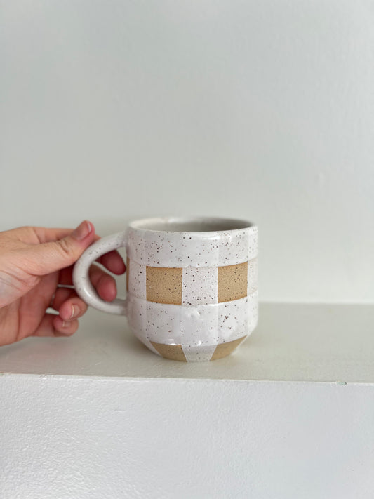 - MUG | SHORTY 11oz | GINGHAM | WHITE