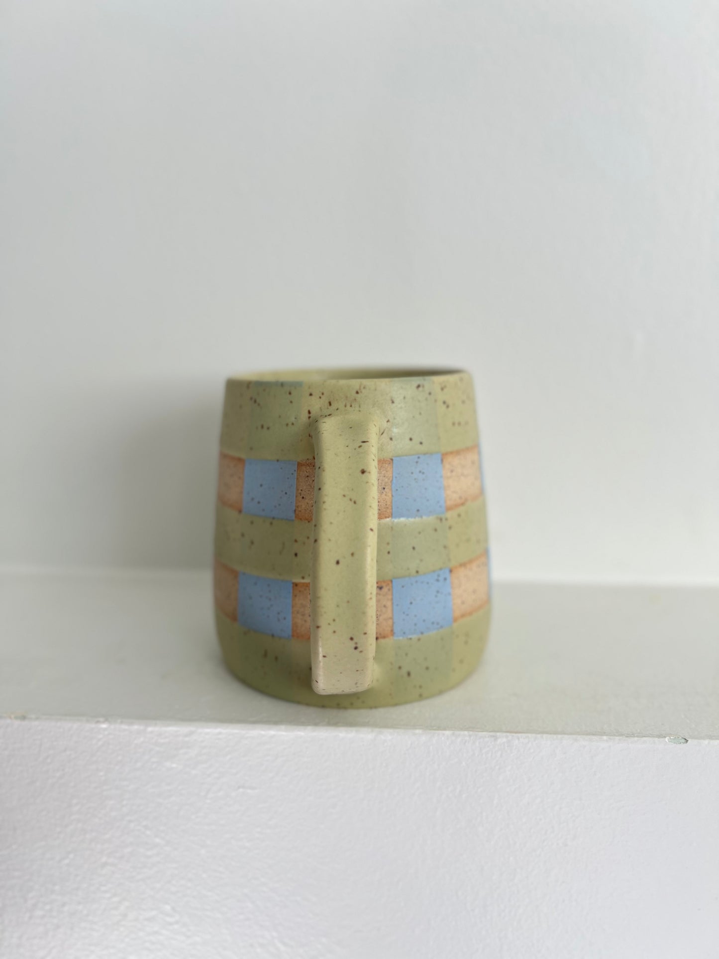 - MUG | TALL 18oz | GINGHAM | BLUE + GREEN