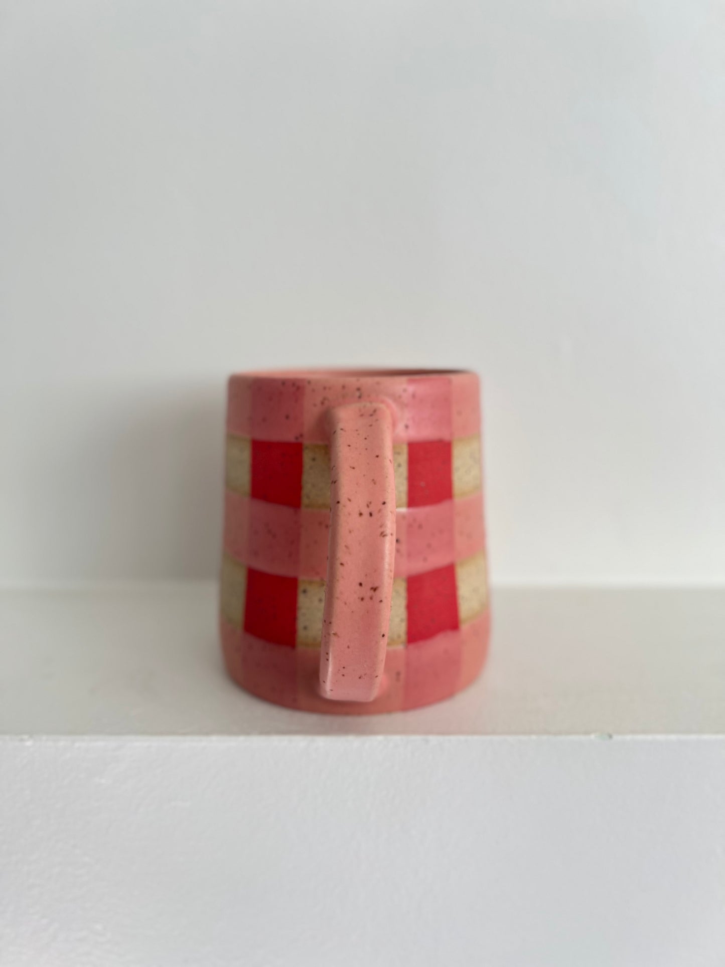 - MUG | TALL 18oz | GINGHAM | PINK + RED